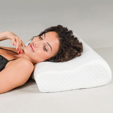 Ортопедична подушка для шиї з Memory Foam HART 55x35x13/11 см. Підтримка шиї, антихрап, знімний чохол.
