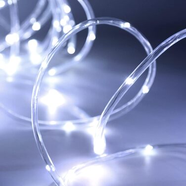 Світлодіодна LED стрічка-шланг 30м (300 LED), водонепроникна гірлянда з пультом, таймером та димером для вулиці та дому, холодний білий колір