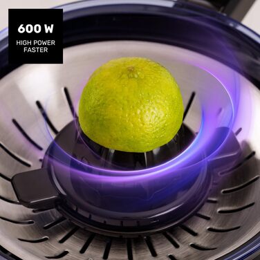 Citrus Press Taurus Easy Press 1000 Legend 1000W Електрична соковижималка для цитрусових з нержавіючої сталі, 650 мл, без BPA, чорна