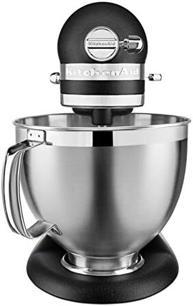 Кухонна машина KitchenAid Artisan: планетарний міксер з чашами 4.8 л та набором насадок із нержавіючої сталі, чорний чавун