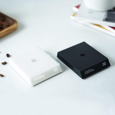 Цифрові ваги для кави TIMEMORE Black Mirror Nano White, бариста, з таймером, точність 0,1 г, до 2 кг, для еспресо та продуктів