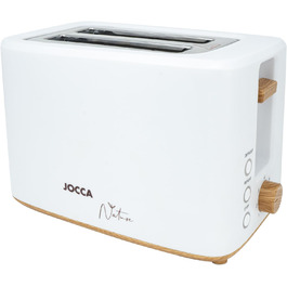 Тостер JOCCA Nature на 2 скибки, 7 режимів, функції розморожування, підігріву, відміни, широка щілина для хліба та випічки, білий