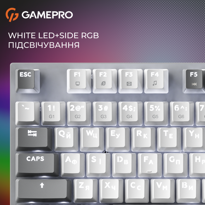 Дротова механічна клавіатура GamePro Genesis Metallic (MK144G) 100% Red switches