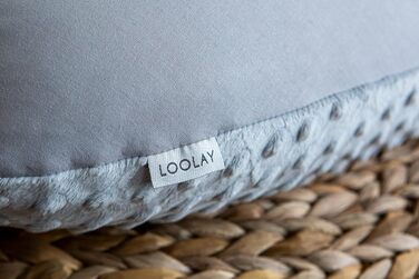 Подушка для вагітних LOOLAY - подушка для годування, бокова підтримка, 100% бавовна з м'яким мінкі покриттям, 190 см, бежевий/мінкі бежевий або сірий/мінкі сірий