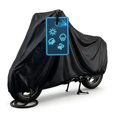 Водонепроникний захисний чохол для мотоцикла та скутера Vespa, всесезонний зовнішній тент (S, 185x90x110 см, чорний)