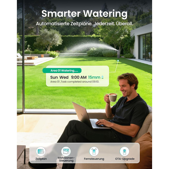 Aiper IrriSense 2: Розумна система поливу для газону до 445 м² з керуванням через додаток та датчиком дощу