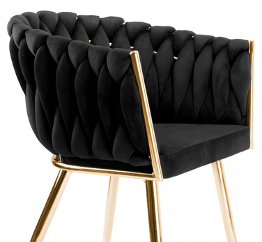 Обивочне велюрове крісло COFTON Gold velvet, чорне