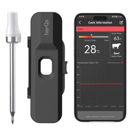 HerQs Pin Probe – бездротовий Bluetooth термометр для м'яса до 500°C, для гриля, духовки, сковороди, аерофритюрниці та Sous-Vide