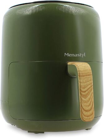 Аерофритюрниця MENASTYL Colorama без олії, 4.5 л, 8 програм, до 200°C, таймер 1 год, без PFAS, колір олива, 6025006