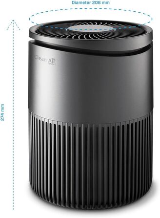 Компактний розумний очищувач повітря Clean Air Optima CA-503T з HEPA-фільтром, UV-LED, іонізатором, тихий вентилятор <10 дБ, для кімнат до 30 м²