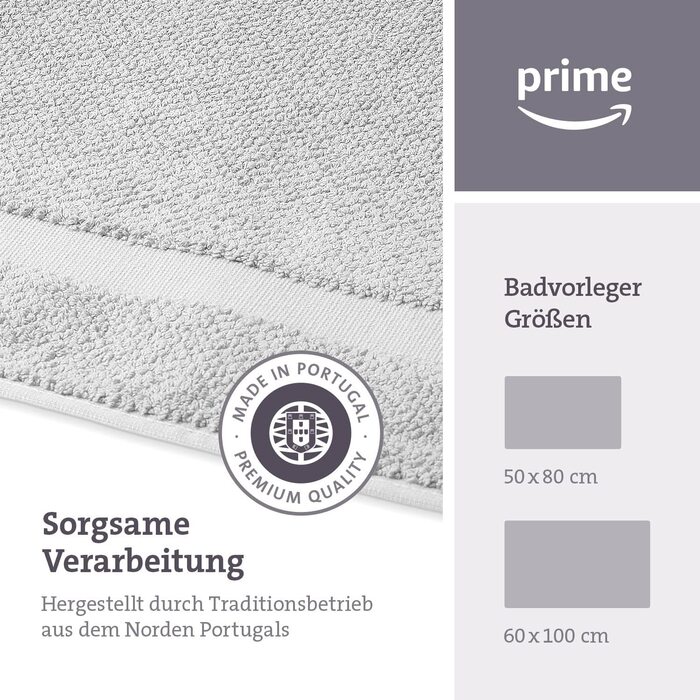 Килимок для ванної herzbach home, 100% бавовна, сріблясто-сірий, 50x80 см, 2 шт.