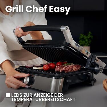 Електрогриль-тостер ZEEGMA Grill Chef Easy 2-в-1, 2000 Вт, керамічне антипригарне покриття, регульована температура та кут нахилу, можна мити в посудомийній машині