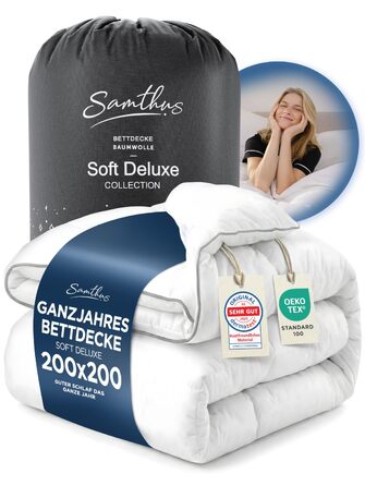 Всесезонна ковдра Samthus Premium 200x200 см, м'яка стібана ковдра для сну