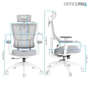Крісло офісне OfficePro Elegant OC600-W-LG-LG