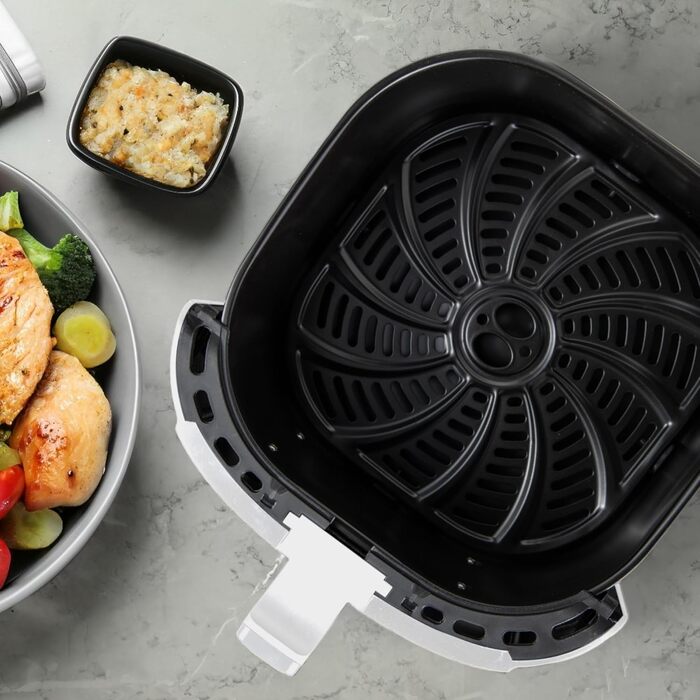 Аерофритюрниця Bergner Naturally 6.9L 1800W з керамічним покриттям, 8 програм, без PFAS, біла