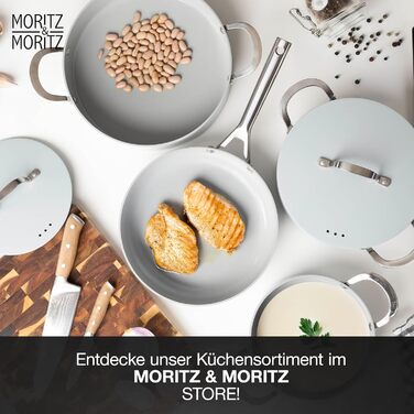 Набір каструль і сковорідок Moritz & Moritz 7 предметів, алюмінієвий, для індукції та всіх плит, з кришками