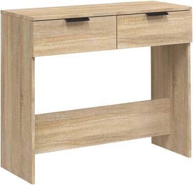 Консольний стіл vidaXL з 2 шухлядами, дуб Сонома, 90x36x75 см, деревостружкова плита, для коридору, вітальні чи спальні