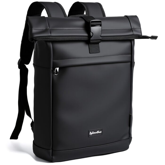 Водонепроникний рюкзак для ноутбука Rolltop (18-25 л), чорний, розмір L (30x13x48 см)