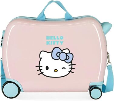 Дитяча валіза Hello Kitty синя 50x39x20 см, жорсткий пластик, 34 л, 4 колеса, кодовий замок, ручна поклажа