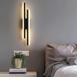 Світильник настінний LED Comely, 16Вт, чорний, 3 колірні температури (3000K/4000K/6500K), сучасний дизайн, для коридору, сходів, вітальні, їдальні