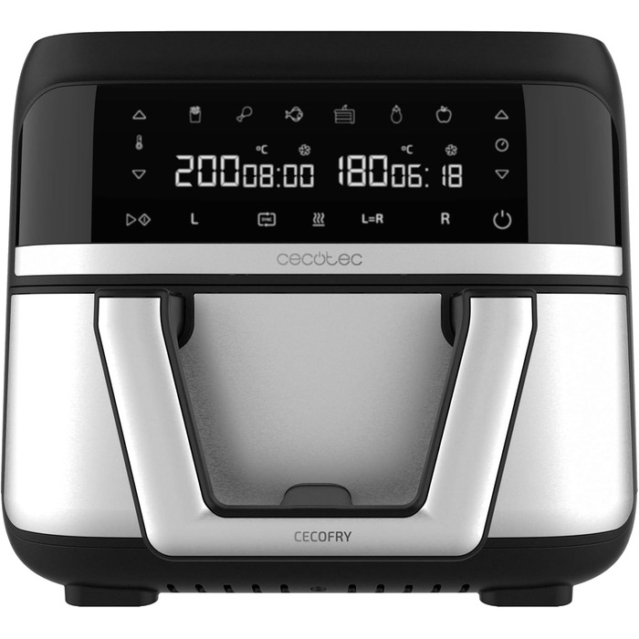 Аерофритюрниця Cecotec CecoFry Advance Double 9 л, 2850 Вт, цифрова, дієтична, подвійна чаша, PerfectCook