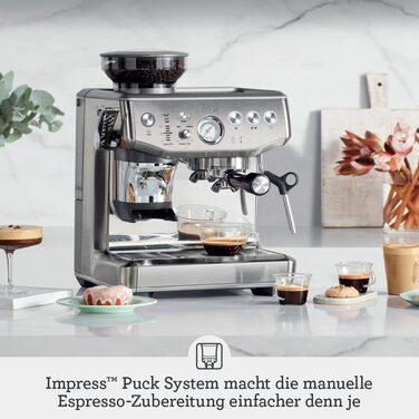 Кавоварка Sage The Barista Express Impress з ручним спінювачем молока, нержавіюча сталь