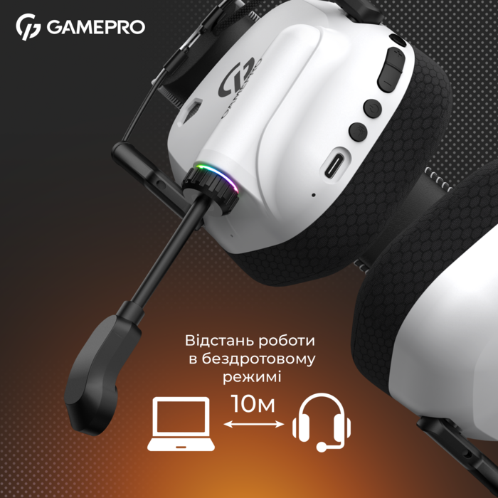 Бездротова ігрова гарнітура Gamepro Genesis Mercury Pro (HSW120W) 3-Mode