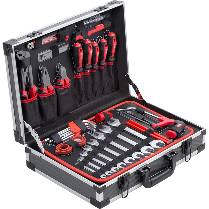 Набір інструментів Meister 131 предмет - Knipex, Wera в алюмінієвому кейсі / Професійний валіза інструментів / Комплект інструментів 8973750