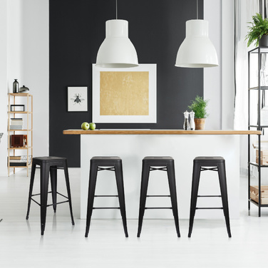 Барний стілець VANTAGGIO HIGH BRUSH, матовий чорний, hjh OFFICE