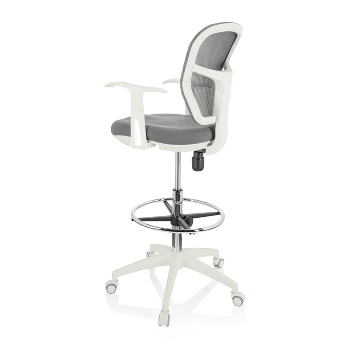 Робоче крісло / стійка стілець TOP WORK 108 Вт сітка/тканина сірий hjh ОФІС