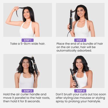 Mogawave Airstyler 5-в-1 Pro 1000W: Фен-щітка, стайлер для волосся з іонізацією (чорний)