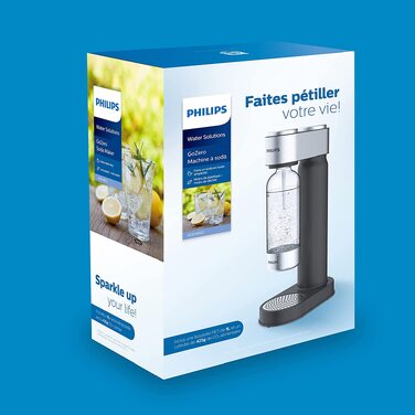 Сифон для газування води Philips GoZero ADD4902BK/10, пластиковий, 1 л, чорний