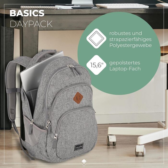 Рюкзак для ручної поклажі Travelite BASICS, 45 см, 22 л, міський щоденний рюкзак (Світло-сірий)
