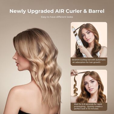 UMIGA Hairstyler 5-в-1: Фен-щітка, плойка, випрямляч для волосся (білий) - професійний набір для укладки