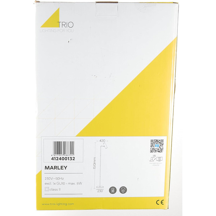 Торшер Trio Leuchten Marley 412400132, чорний матовий метал, 1x GU10, без лампи