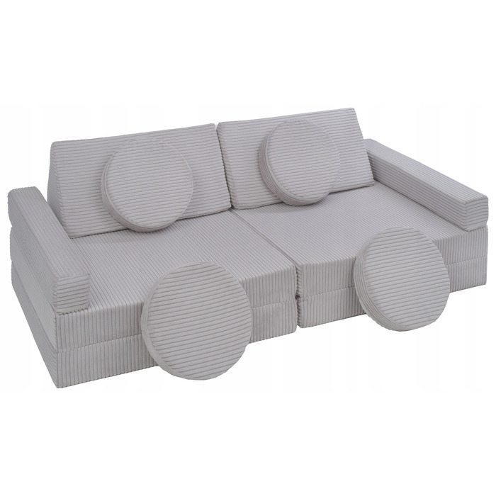 Дитячий диван VELINDA 75 x 140 см, вельвет, сірий