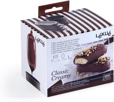 Набір Lékué для морозива Creamy (4 форми + контейнер), коричневий