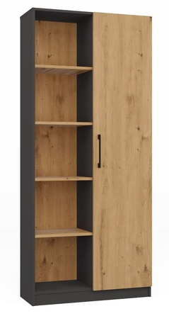 Стелаж TopEshop 80 x 182 x 30 см, антрацит, дуб артизан