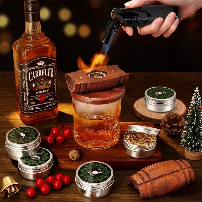Набір для копчення віскі Cocktail Zubehör - Набір подарунків для чоловіків, віскі, коктейлі, день народження, батько, хлопець