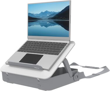 Підставка для ноутбука Fellowes Breyta™ 2-в-1 з сумкою, біла, регулювання висоти, екологічна