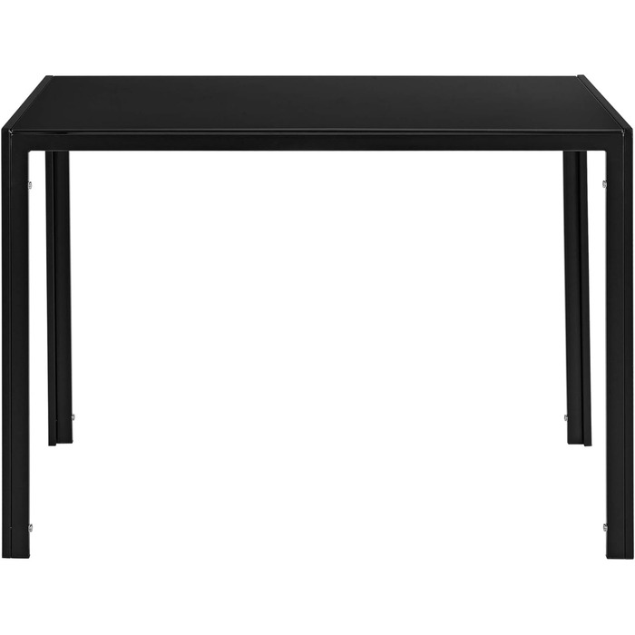 Обідній стіл en.casa 105x60x75 см, скляна стільниця, чорний