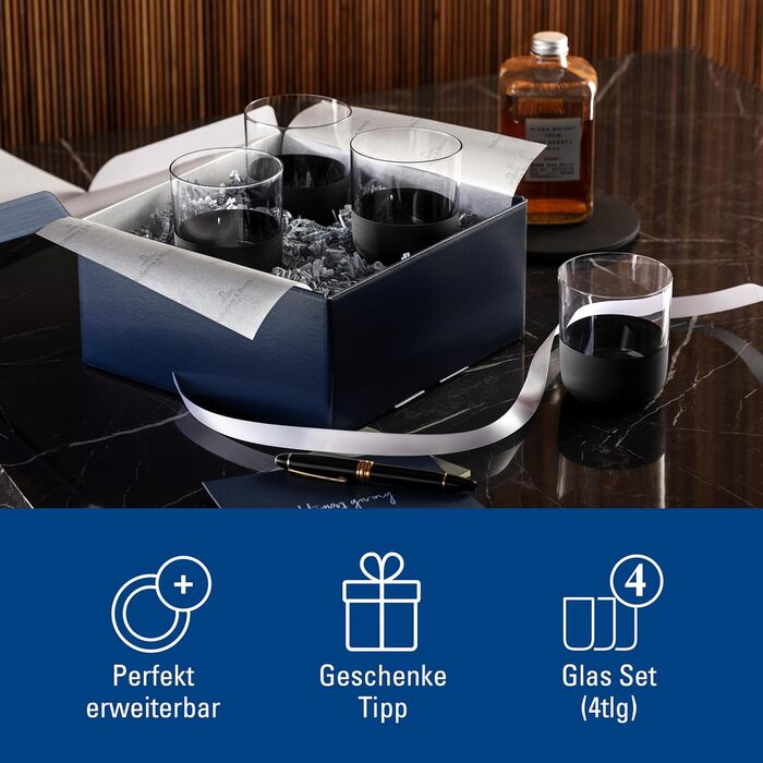 Набір келихів Villeroy & Boch Manufacture Rock (4 шт, 300 мл) - келих для лонгдрінку, коктейлю, каїпіріньї, мохіто, ручна робота, кришталь