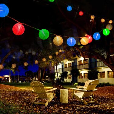 Світлодіодна гірлянда Gresonic з ліхтариками, 20 LED, різнокольорова, для саду, вечірки, весілля, новорічна, з мережевим підключенням, для дому та вулиці