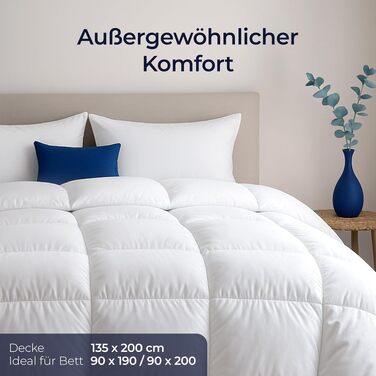 Зимова ковдра Dreamzie Komfort 135x200 см, тепла пухова ковдра 650 г/м², біла