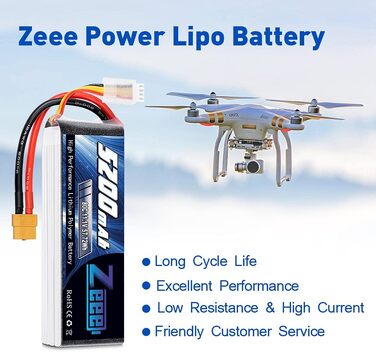 Акумулятор Zeee 3S LiPo 5200mAh 11.1V 80C з роз'ємом XT60 для RC моделей (набір 2 шт.)
