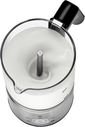 WMF Lono Silk: Електричний піноутворювач для молока індукційний, 150-500 мл, для капучино, лате, гарячого шоколаду (скло/шоколад)