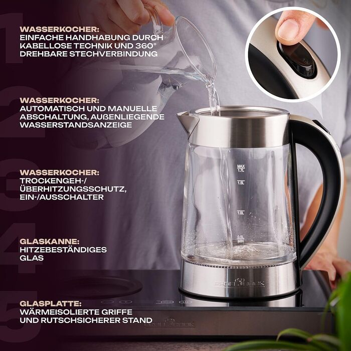 Електрочайник 1,7 л з підставкою і чайником 0,8 л PC-TKS 1056 ProfiCook
