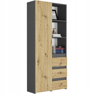 Стелаж Framire 80 x 180 x 30 см, антрацит mix artisan