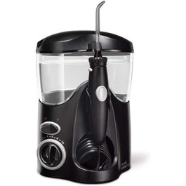 Waterpik Ultra: стаціонарна система для іригації порожнини рота, 6 насадок, 99,9% видалення нальоту, 10 режимів тиску, таймер, чорний