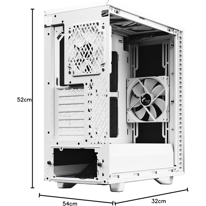 Корпус Fractal Design Define 7 Compact White ATX, алюміній/сталь, шумоізольований, білий, для тихого ПК